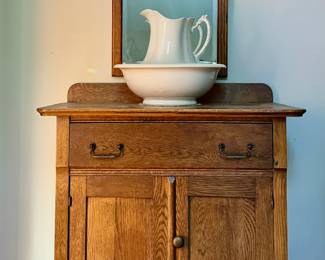 Antique Oak Wash Stand