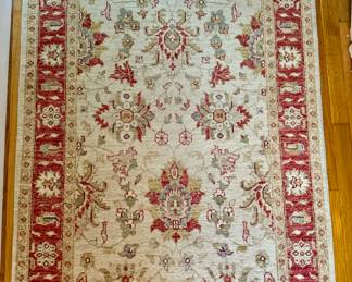 Wool Rug (Ivory, Rust)