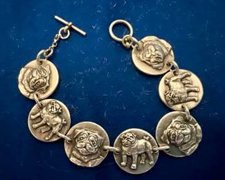 Sterling Silver Pug Bracelet