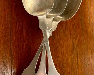(3) Coin Silver Serving Spoons