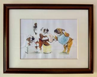 Pug Watercolor, Signed