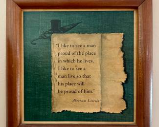 Framed Lincoln Quote