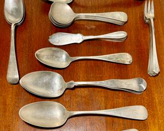 Coin & Sterling Silver Spoons, Forks, Serving Pieces & Butter Knives