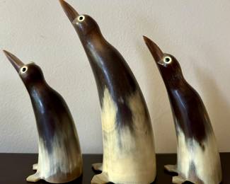 Carved Horn Penguins