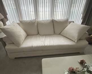 White upholstered sofa