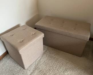 Upholstered storage ottomans 
