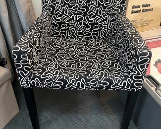 (2) black/white armchairs.....