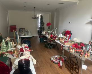 Christmas decorations including a 12 foot tree