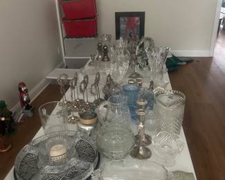 Vintage crystal and formal tableware