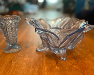 blue depression glass from Florida