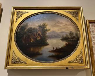 19th C European oil painting, apparently unsigned.