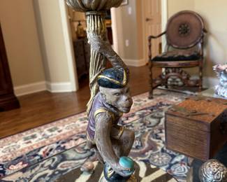 Maitland Smith monkey candle stand 
