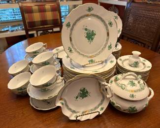 Herend Chinese Bouquet 5 pc service for 12 plus additional serving pieces