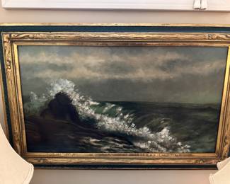 Marshall Field & Company Picture Galleries label verso, circa 1920's