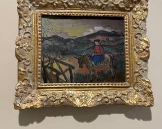 Louise Brettner (Lue) Osborne (American, 1889 - 1968) Ashcan School artist, synthetic resin,   presented in a Michael Kulicke frame