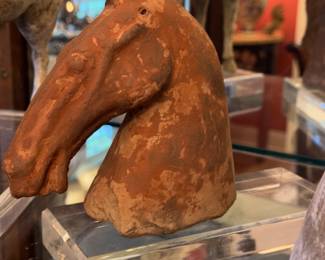 Han Dynasty pottery horse head with COA