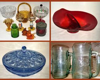 Pretty Vintage Glass Pcs including a set of Coke Mugs 