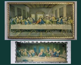 2 Vintage Pictures of the Last Supper; Top is 3-D