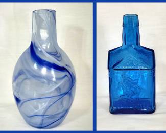 Swirl Glass Vase and Wheaton Bottle