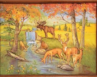 Vintage Puffy Deer Picture