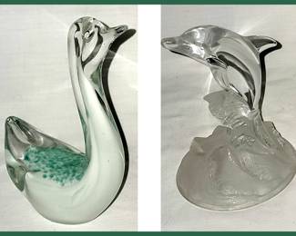 Glass Bird and Dolphin 