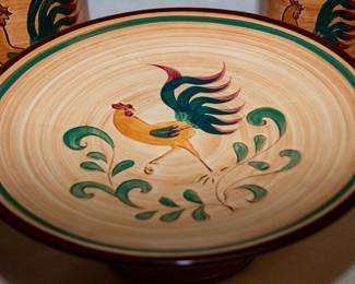 895b Pennsbury Pottery Cannister Set and Cake Plate Detail