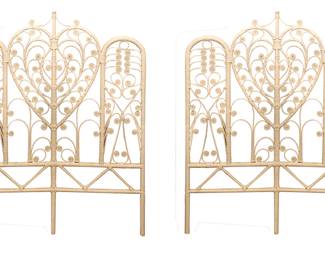 948 Pair Wicker Twin Headboards 30.00