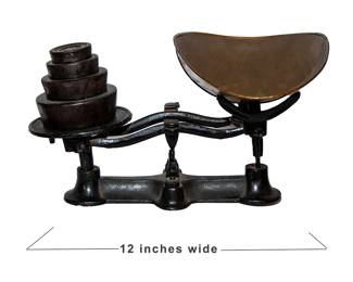 879 Antique Cast Iron Counter Balance Scale 45.00