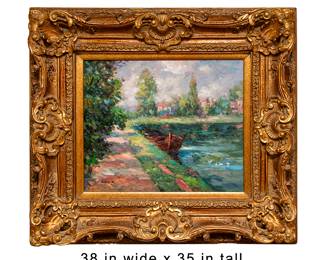 921 Boat Scene Painting on Canvas 350.00