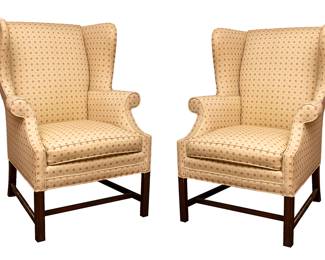 928 Pair Hickory Chair Wing Back Chairs 150.00