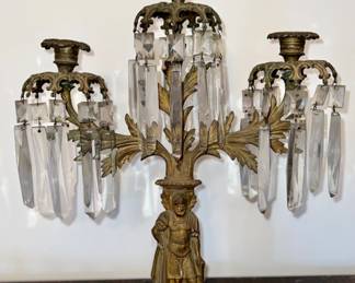 ANTIQUE PRISM CANDELABRA 