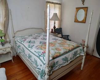 Full Size Bed with Quilt and Bedding