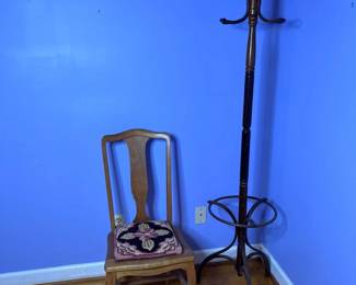 Coat rack and chair