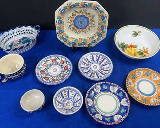 Assorted Handpainted Serving Ware