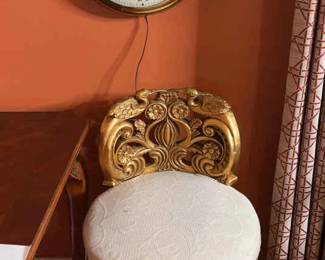 Golden Musician Chair, Stopwatch Replica Wall Clock