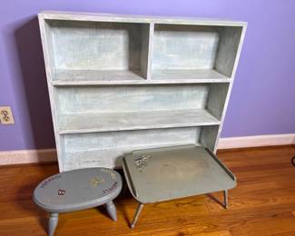 Bookshelves, Desk, Stepstool