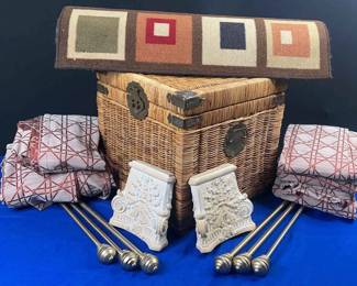 Curtains, Rods, Storage Box