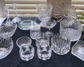 Waterford, American Brilliant Saw Tooth Bowl, Orrefors Crystal Crown Bowl, Arcoroc France Glass Serving Bowl 