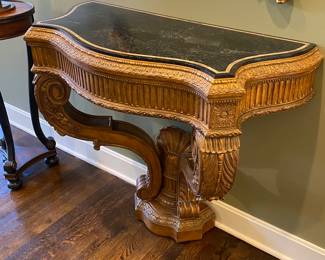 Maitland Smith Wall Mounted Gold Base Console Table