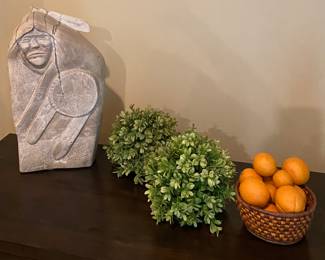 Artist Signed J. Johnson Carved Alabaster Native American Indian 