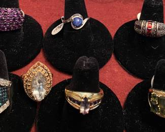 Silver & Diamond Ring, 10k Gold Ring, Sterling