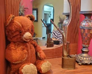 Antique bear, Antique Brass pipe