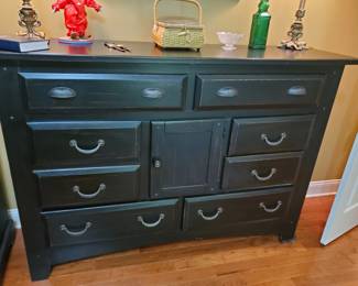 Modern Shabby painted black dresser