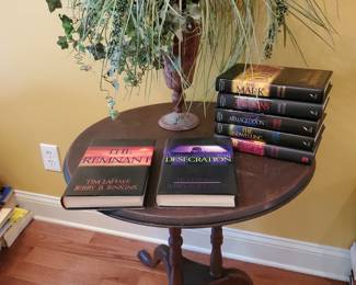 Antique tables and great selection of books