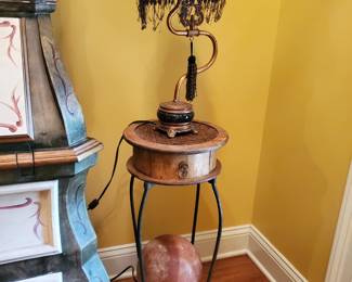 Unique lamp stand with salt rock lamp