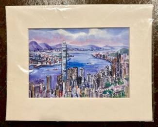 "Oriental Pearl" (Hong Kong) Watercolor