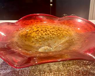 Art Glass Fluted Bowl