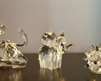 Swarovski Lion, Elephant & Porcupine