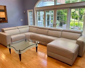 Nevio Reclining Leather Sectional Sofa