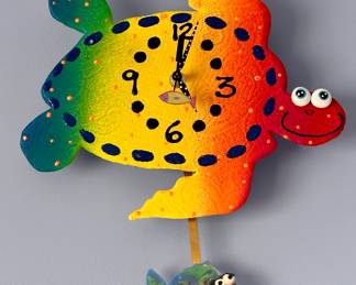 Hand Painted Turtle Clock